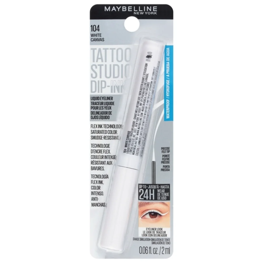 Maybelline Tattoo Studio Dip-Ink Liquid Eyeliner, 104 White Canvas